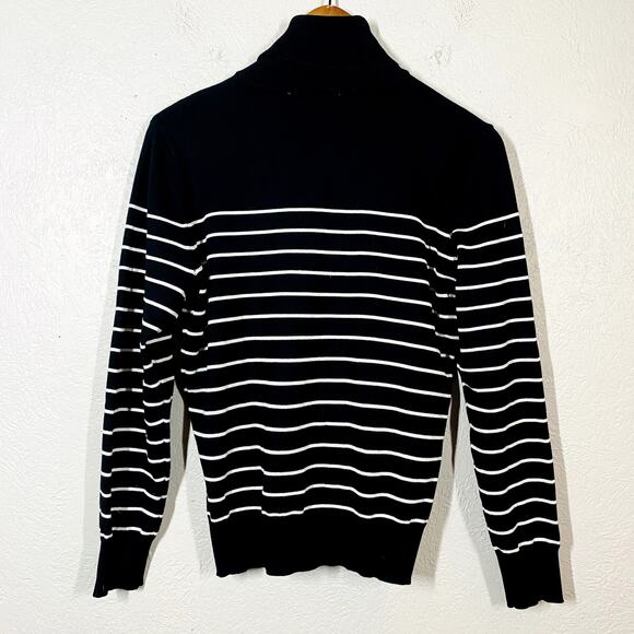 Madison Grey Turtleneck Top Long Sleeve Stripe Casual Mock Neck Tee - PXL - Picture 4 of 4